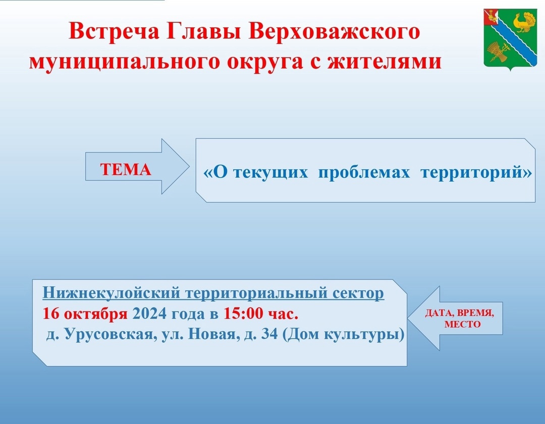 Уважаемые жители Нижнекулойского территориального сектора!.