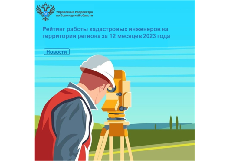 Вологодским Росреестром подготовлен квартальный рейтинг работы кадастровых инженеров за 12 месяцев 2023 года. Вологодским Росреестром подготовлен квартальный рейтинг работы кадастровых инженеров за 12 месяцев 2023 года.